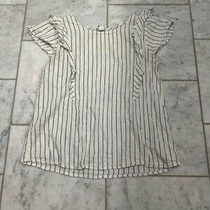 Old Navy White Striped Blouse. Little armpit stains and pilling shown In picture